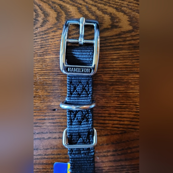 2 /$15  New Hamilton Nylon Dog Collar Metal Buckle  16"  Black - Picture 3 of 8